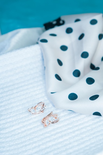 a blue and white sheet with diamonds on it