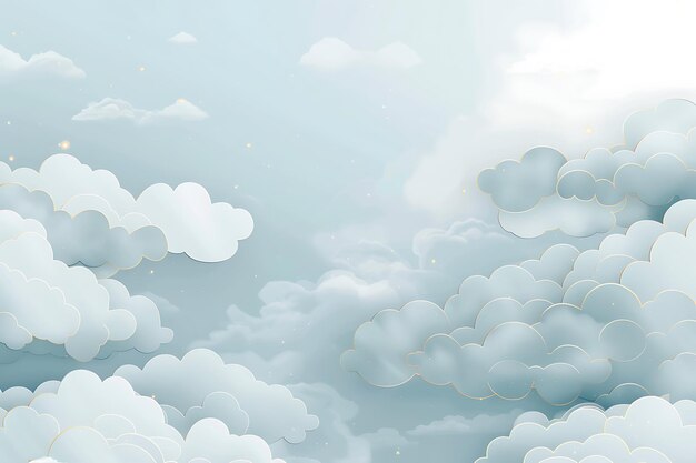 Photo a blue and white sky with clouds and the words  the word  on the bottom