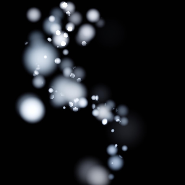 blue and white spots on a black background. bokeh