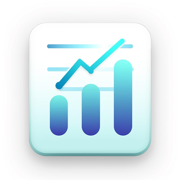 a blue and white square with a graph graph on it