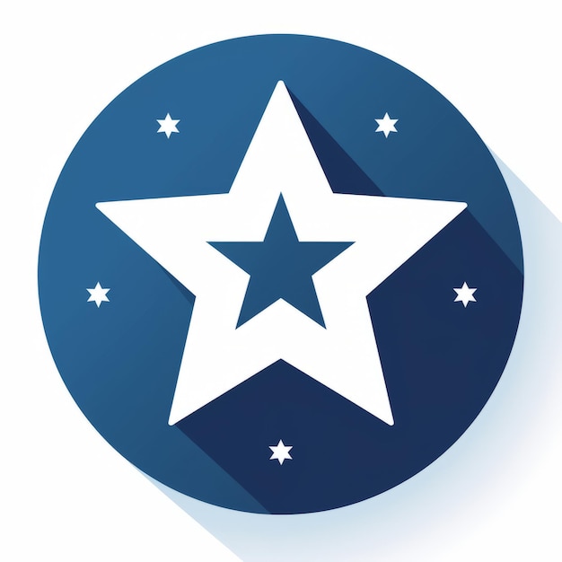 a blue and white star icon on a white background