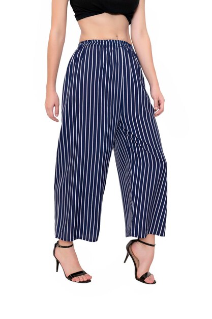 Premium Photo  Blue and white striped pants with a black strap