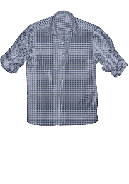 A blue and white striped shirt with a white background