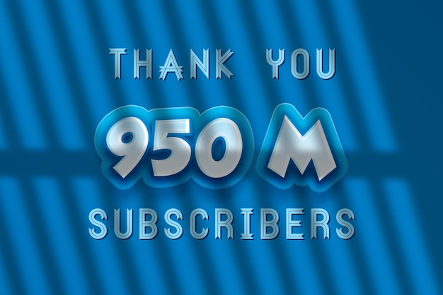 A blue and white thank you for the 900 million subscribers