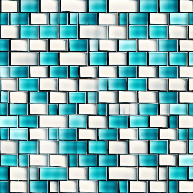 A blue and white tile wall with a white background