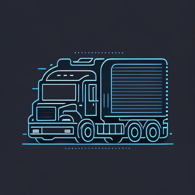 Синий и белый грузовик с большим генеративным искусственным интеллектом