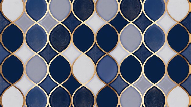 a blue and white wall with circles like circles and a blue background