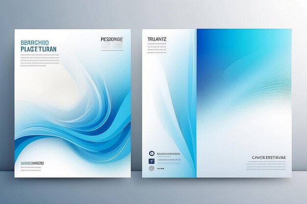 Photo blue and white wallpaper background flyer or cover design for your business with abstract blurred