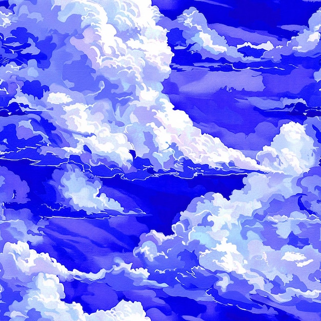 a blue and white water with a blue and white cloud