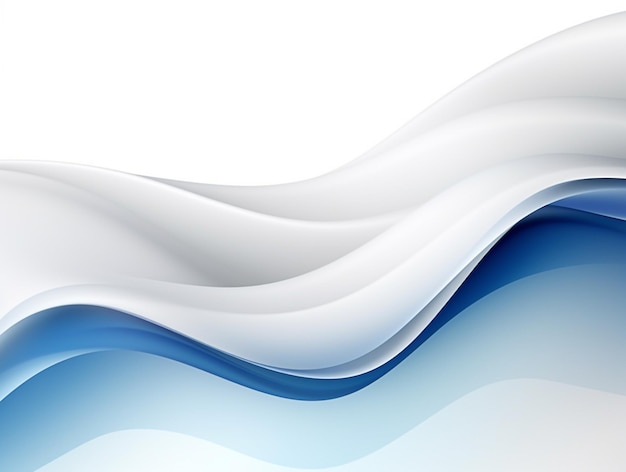 Photo a blue and white wave design with a white background.