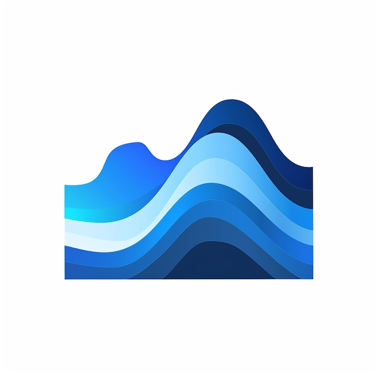 Photo a blue and white wave is shown on a white background