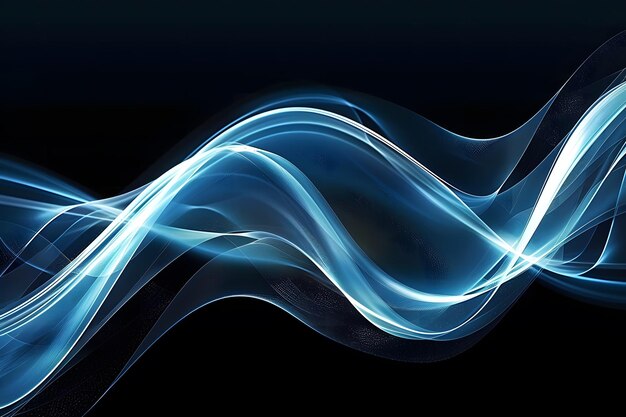 a blue and white wave of smoke is moving in the dark