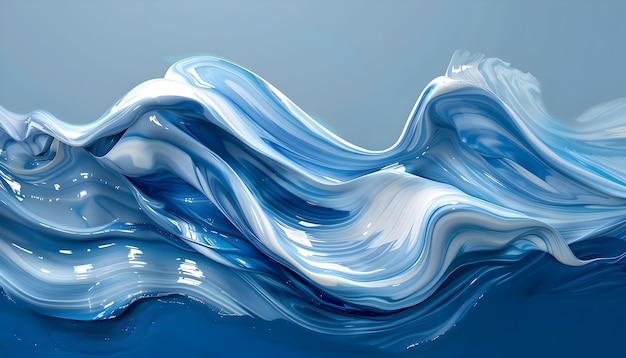 青い背景の青と白の波