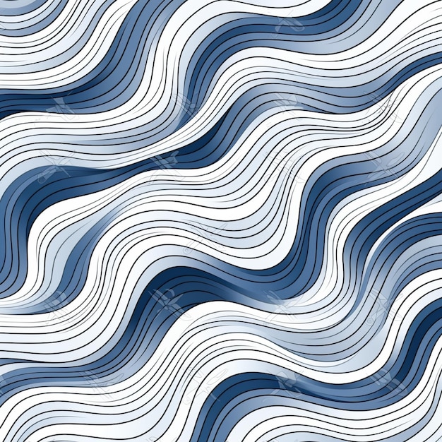 Photo a blue and white wavy background with a lot of lines generative ai