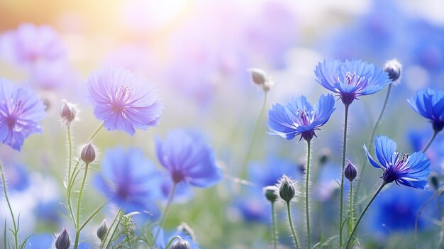 Blue wildflowers in nature outdoor beauty