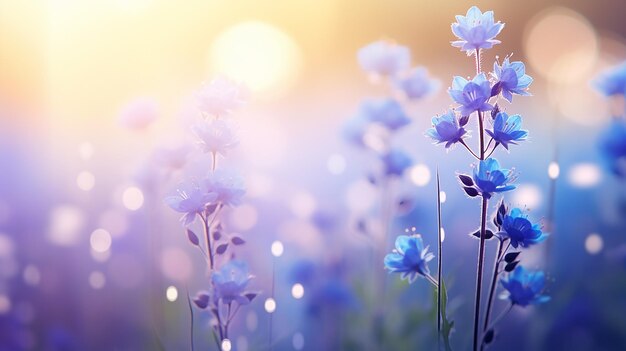 Blue wildflowers in nature