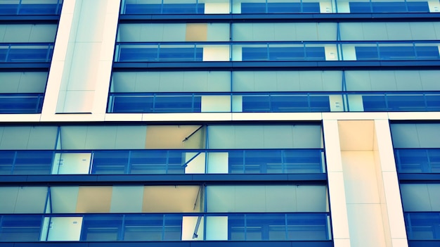 a blue window in a building with blue glass.