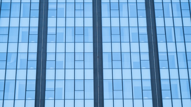 Blue windows of building tower