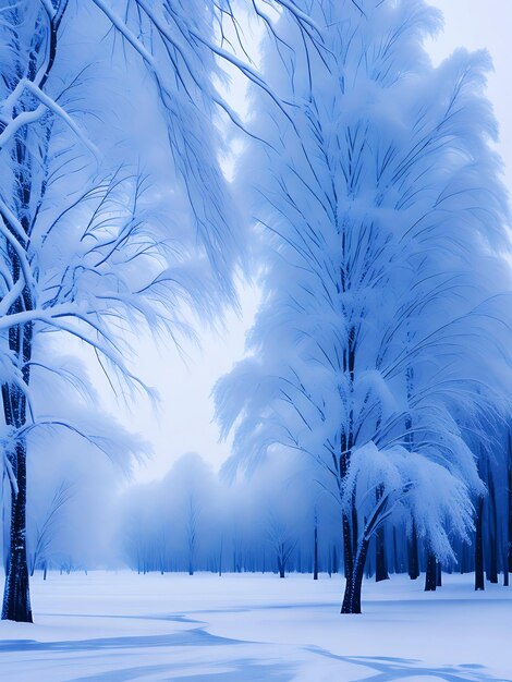 Blue winter background wallpaper Generative Ai