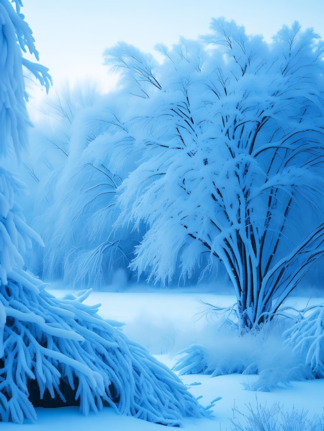 Blue winter background wallpaper Generative Ai