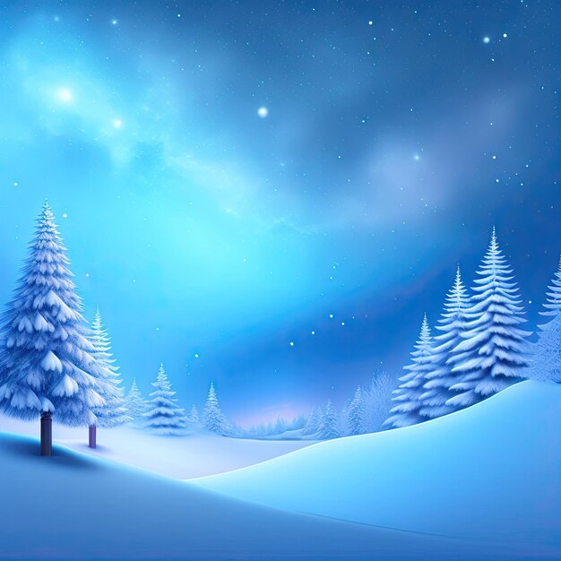 Blue winter background with snowflakes