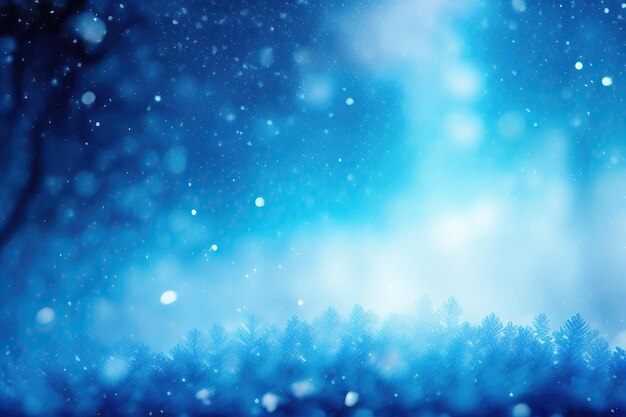 Blue winter background with snowflakes