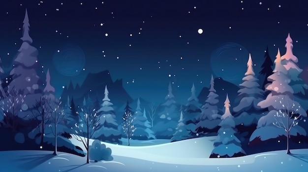 Blue winter natural background Illustration AI GenerativexD