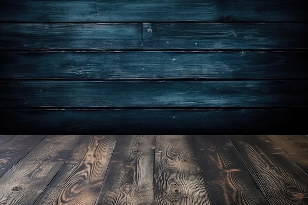 Blue wood plank background booth material