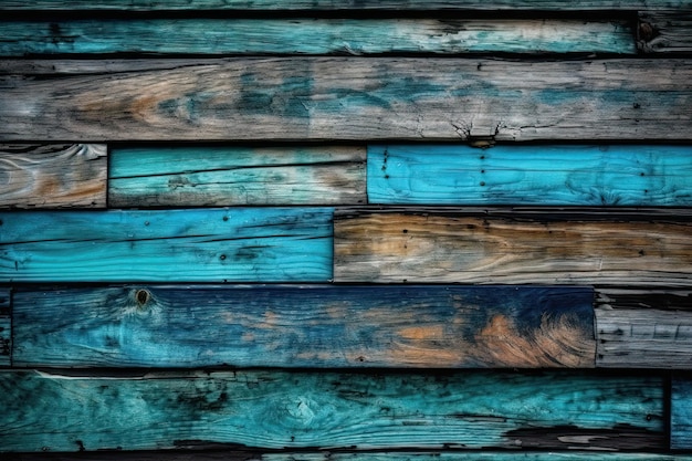 Blue wooden background Generative AI