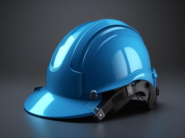 A blue worker's helmet