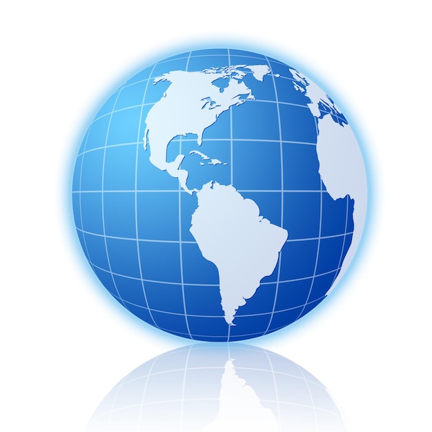 blue world globe with reflection 3
