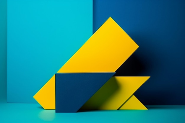 A blue and yellow background with a box in the middle.