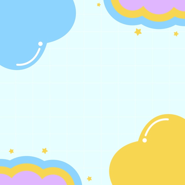 a blue and yellow background with clouds and a yellow cloud