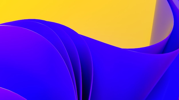 Photo a blue and yellow background with a pattern of curves.