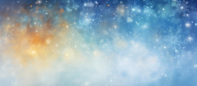 Blue and yellow background with stars