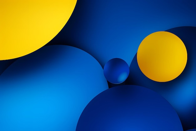 Blue and yellow background with yellow and blue dots circle