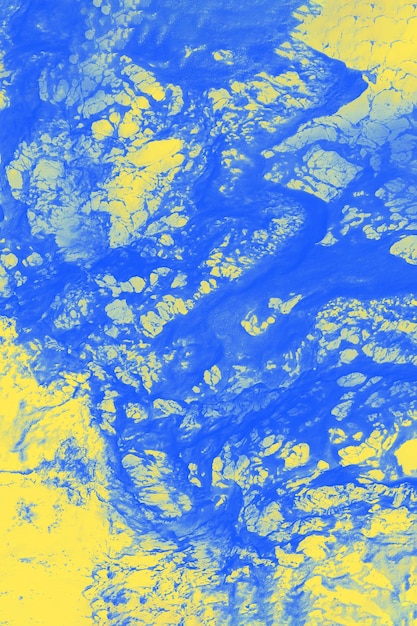파란색과 노란색은 대리석처럼 흐릿한 추상적 배경