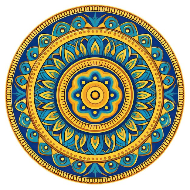 黄色の円と黄色の円が付いた青と黄色の円形のオブジェクト