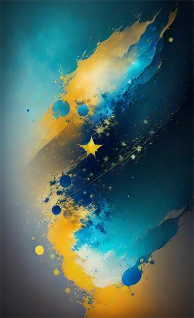 Photo blue and yellow colour abstract background for cover