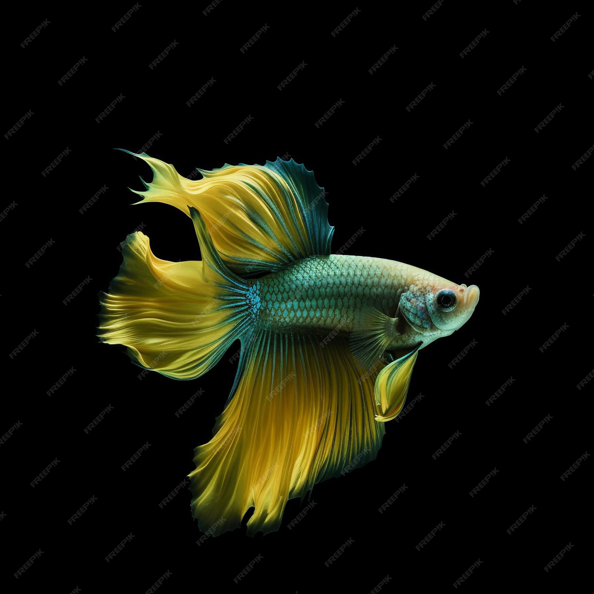 Premium AI Image | A blue and yellow fish with a long tail