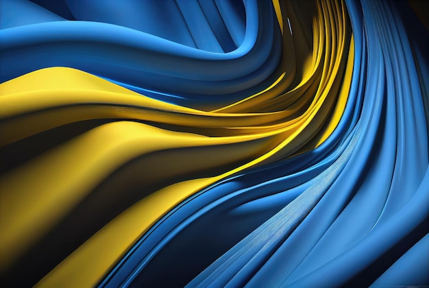 Синий и желтый флаг Украины абстрактный фон Генеративный AI