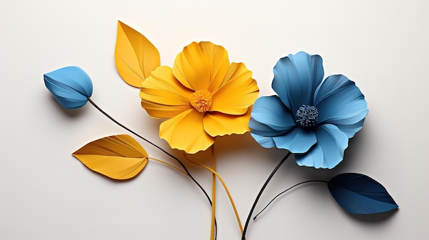 blue and yellow flowersfloral background