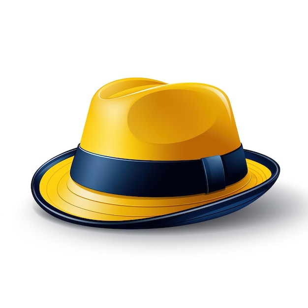 Blue and yellow Hat on white background