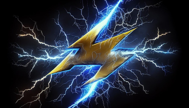 Blue and yellow lightning bolts that seem realistic