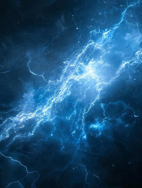 Photo a blue and yellow lightning in a dark background