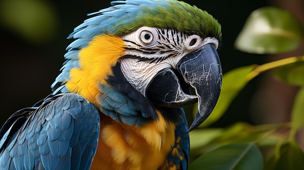 blue and yellow Macaw parrot Ara ararauna araracaninde Colombian species South America Latin America