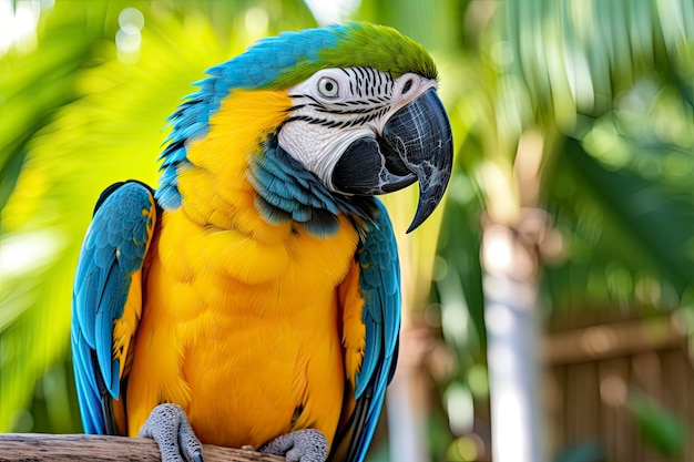 Blue and yellow macaw parrot