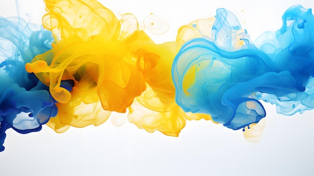 Blue and Yellow Paint Splash