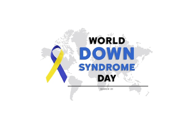 Blue and yellow ribbon for World Down Syndrome Day