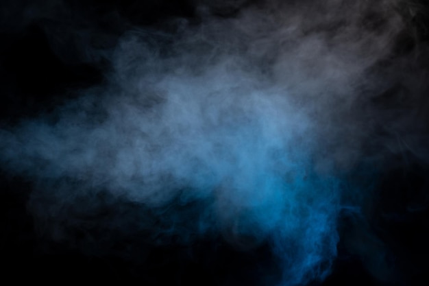 Blue and yellow steam on a black background